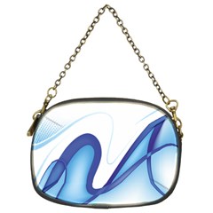 Glittering Abstract Lines Blue Wave Chefron Chain Purses (two Sides)  by Mariart