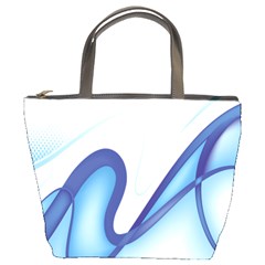 Glittering Abstract Lines Blue Wave Chefron Bucket Bags by Mariart