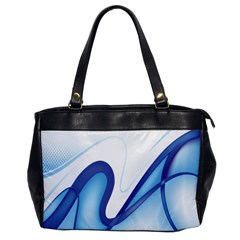 Glittering Abstract Lines Blue Wave Chefron Office Handbags by Mariart