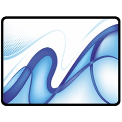 Glittering Abstract Lines Blue Wave Chefron Fleece Blanket (large)  by Mariart