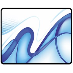 Glittering Abstract Lines Blue Wave Chefron Fleece Blanket (medium)  by Mariart