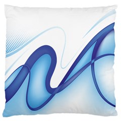 Glittering Abstract Lines Blue Wave Chefron Large Cushion Case (one Side) by Mariart