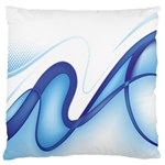 Glittering Abstract Lines Blue Wave Chefron Large Cushion Case (Two Sides) Front