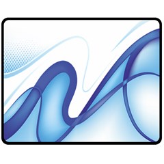 Glittering Abstract Lines Blue Wave Chefron Double Sided Fleece Blanket (medium)  by Mariart