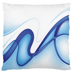 Glittering Abstract Lines Blue Wave Chefron Standard Flano Cushion Case (one Side) by Mariart