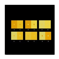 Horizontal Color Scheme Plaid Black Yellow Tile Coasters by Mariart