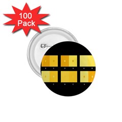 Horizontal Color Scheme Plaid Black Yellow 1 75  Buttons (100 Pack) 