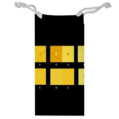 Horizontal Color Scheme Plaid Black Yellow Jewelry Bag by Mariart