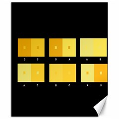 Horizontal Color Scheme Plaid Black Yellow Canvas 8  X 10  by Mariart