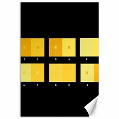 Horizontal Color Scheme Plaid Black Yellow Canvas 12  X 18   by Mariart