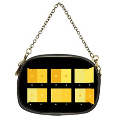 Horizontal Color Scheme Plaid Black Yellow Chain Purses (two Sides)  by Mariart