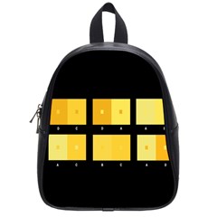 Horizontal Color Scheme Plaid Black Yellow School Bags (small)  by Mariart