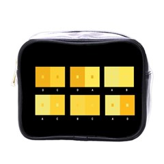 Horizontal Color Scheme Plaid Black Yellow Mini Toiletries Bags by Mariart