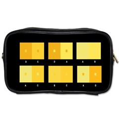 Horizontal Color Scheme Plaid Black Yellow Toiletries Bags by Mariart