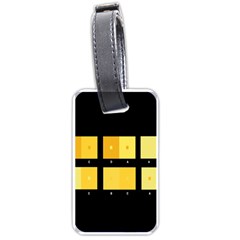 Horizontal Color Scheme Plaid Black Yellow Luggage Tags (one Side)  by Mariart