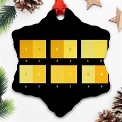 Horizontal Color Scheme Plaid Black Yellow Ornament (snowflake) by Mariart