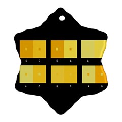 Horizontal Color Scheme Plaid Black Yellow Snowflake Ornament (two Sides) by Mariart