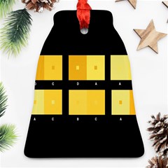 Horizontal Color Scheme Plaid Black Yellow Bell Ornament (two Sides) by Mariart