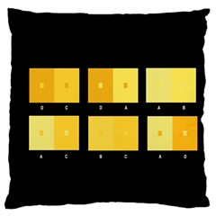 Horizontal Color Scheme Plaid Black Yellow Large Cushion Case (one Side) by Mariart