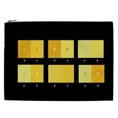 Horizontal Color Scheme Plaid Black Yellow Cosmetic Bag (xxl)  by Mariart