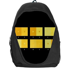 Horizontal Color Scheme Plaid Black Yellow Backpack Bag by Mariart