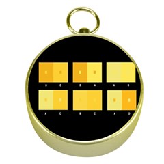 Horizontal Color Scheme Plaid Black Yellow Gold Compasses by Mariart