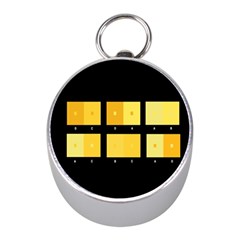 Horizontal Color Scheme Plaid Black Yellow Mini Silver Compasses by Mariart