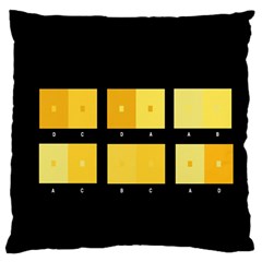 Horizontal Color Scheme Plaid Black Yellow Large Flano Cushion Case (one Side) by Mariart