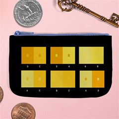 Horizontal Color Scheme Plaid Black Yellow Large Coin Purse