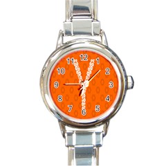 Iron Orange Y Combinator Gears Round Italian Charm Watch by Mariart