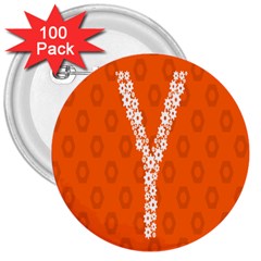 Iron Orange Y Combinator Gears 3  Buttons (100 Pack)  by Mariart