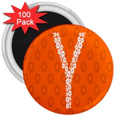 Iron Orange Y Combinator Gears 3  Magnets (100 Pack)