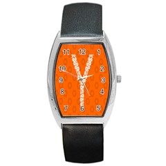 Iron Orange Y Combinator Gears Barrel Style Metal Watch by Mariart