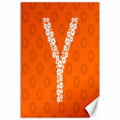 Iron Orange Y Combinator Gears Canvas 12  X 18   by Mariart