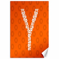 Iron Orange Y Combinator Gears Canvas 20  X 30   by Mariart