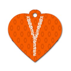 Iron Orange Y Combinator Gears Dog Tag Heart (one Side) by Mariart