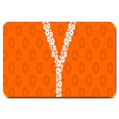 Iron Orange Y Combinator Gears Large Doormat  by Mariart