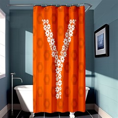 Iron Orange Y Combinator Gears Shower Curtain 36  X 72  (stall)  by Mariart