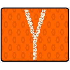 Iron Orange Y Combinator Gears Double Sided Fleece Blanket (medium)  by Mariart