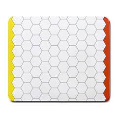 Hex Grid Plaid Green Yellow Blue Orange White Large Mousepads by Mariart