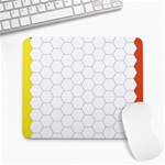 Hex Grid Plaid Green Yellow Blue Orange White Large Mousepads Front