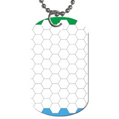 Hex Grid Plaid Green Yellow Blue Orange White Dog Tag (two Sides) by Mariart