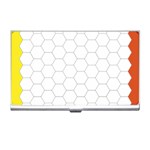 Hex Grid Plaid Green Yellow Blue Orange White Business Card Holders Front