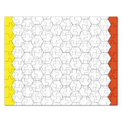 Hex Grid Plaid Green Yellow Blue Orange White Rectangular Jigsaw Puzzl by Mariart