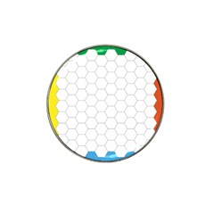 Hex Grid Plaid Green Yellow Blue Orange White Hat Clip Ball Marker (4 Pack) by Mariart