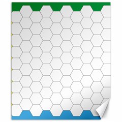 Hex Grid Plaid Green Yellow Blue Orange White Canvas 8  X 10  by Mariart