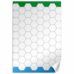 Hex Grid Plaid Green Yellow Blue Orange White Canvas 20  X 30   by Mariart