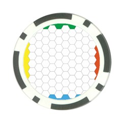 Hex Grid Plaid Green Yellow Blue Orange White Poker Chip Card Guard by Mariart