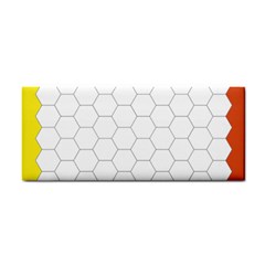 Hex Grid Plaid Green Yellow Blue Orange White Cosmetic Storage Cases by Mariart