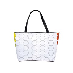 Hex Grid Plaid Green Yellow Blue Orange White Shoulder Handbags by Mariart